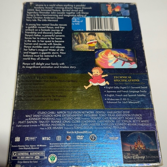 Disney & Studio Ghibli’s Film Ponyo 2”DVD 2 Disc Set - Picture 2 of 4